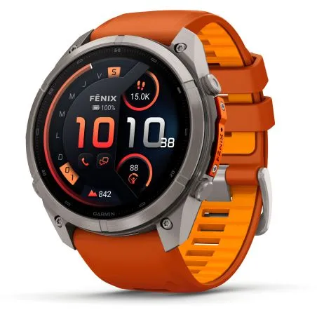 Garmin Fenix 9  Pro InReach amoled 51mm Sapphire Titane bracelet ocre/orange 010-04337-01