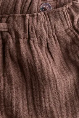 Ensemble 2 pièces en coton - Marron/blanc — photo 1