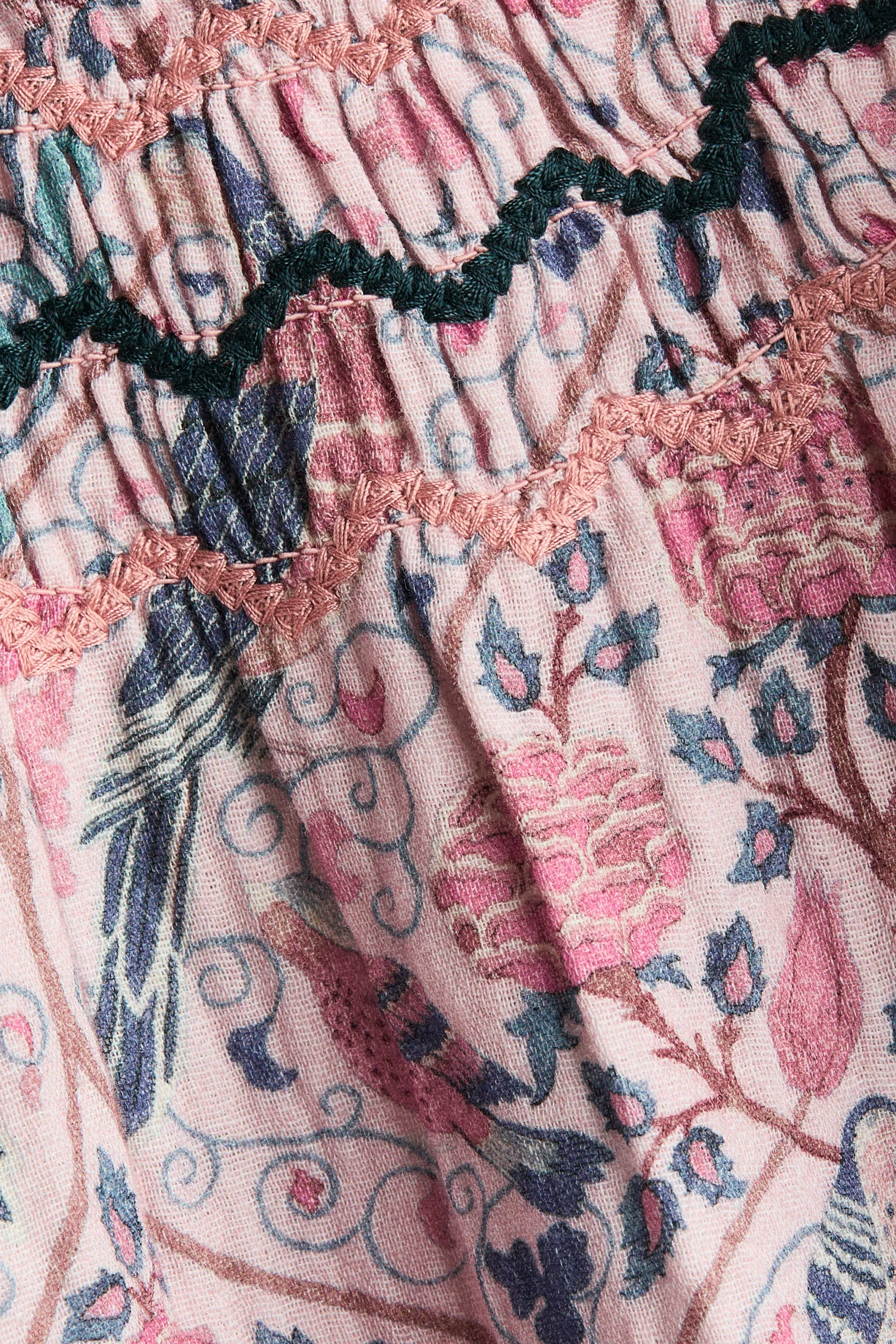Printed cotton A-line dress - Rose/motif