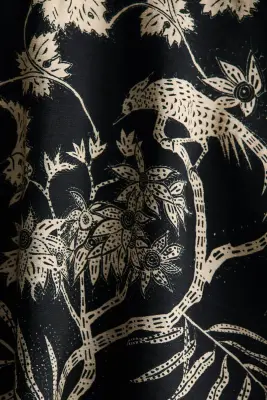 Robe portefeuille à manches longues - Noir/motif — photo 4