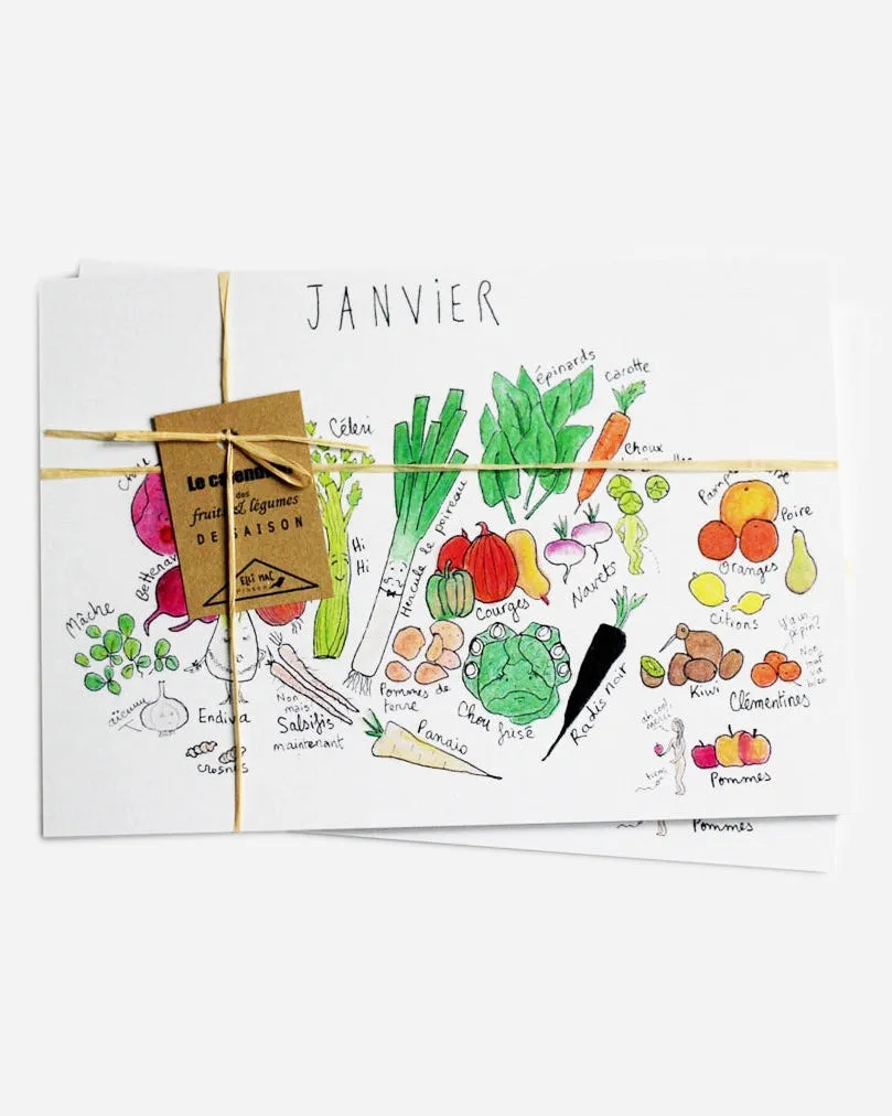 Calendrier perpétuel fruits et légumes A6 – Ellimac Pinson