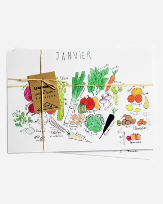 Calendrier perpétuel fruits et légumes A6 – Ellimac Pinson — photo 1