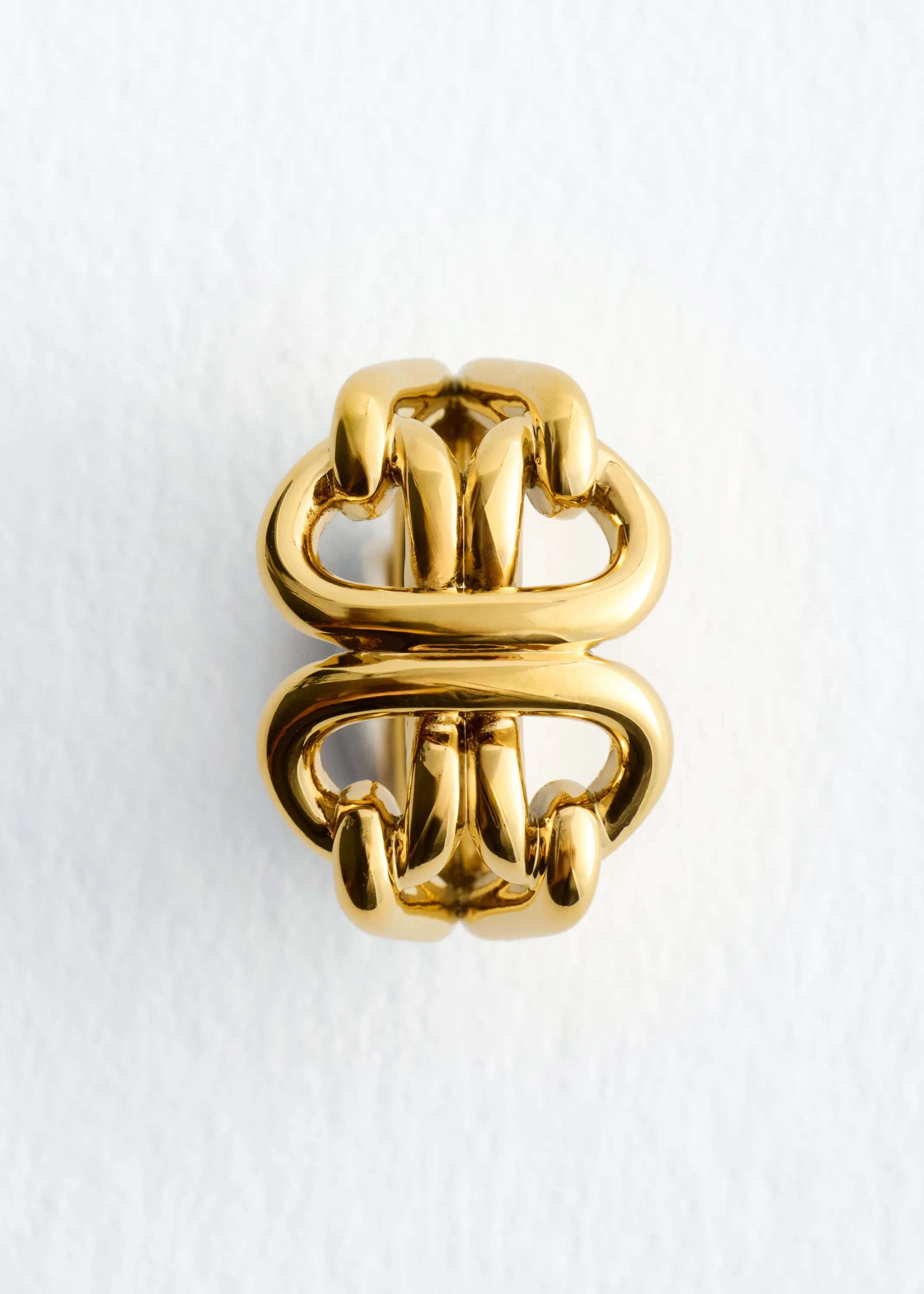 Bague incurvée et entrelacée - Doré