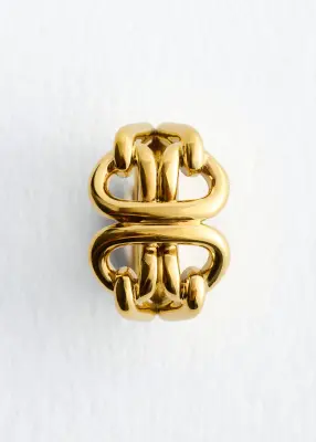 Bague incurvée et entrelacée - Doré — photo 1