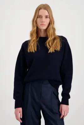 PULL LAINE MÉRINOS WOOLY - MARINE — photo 1