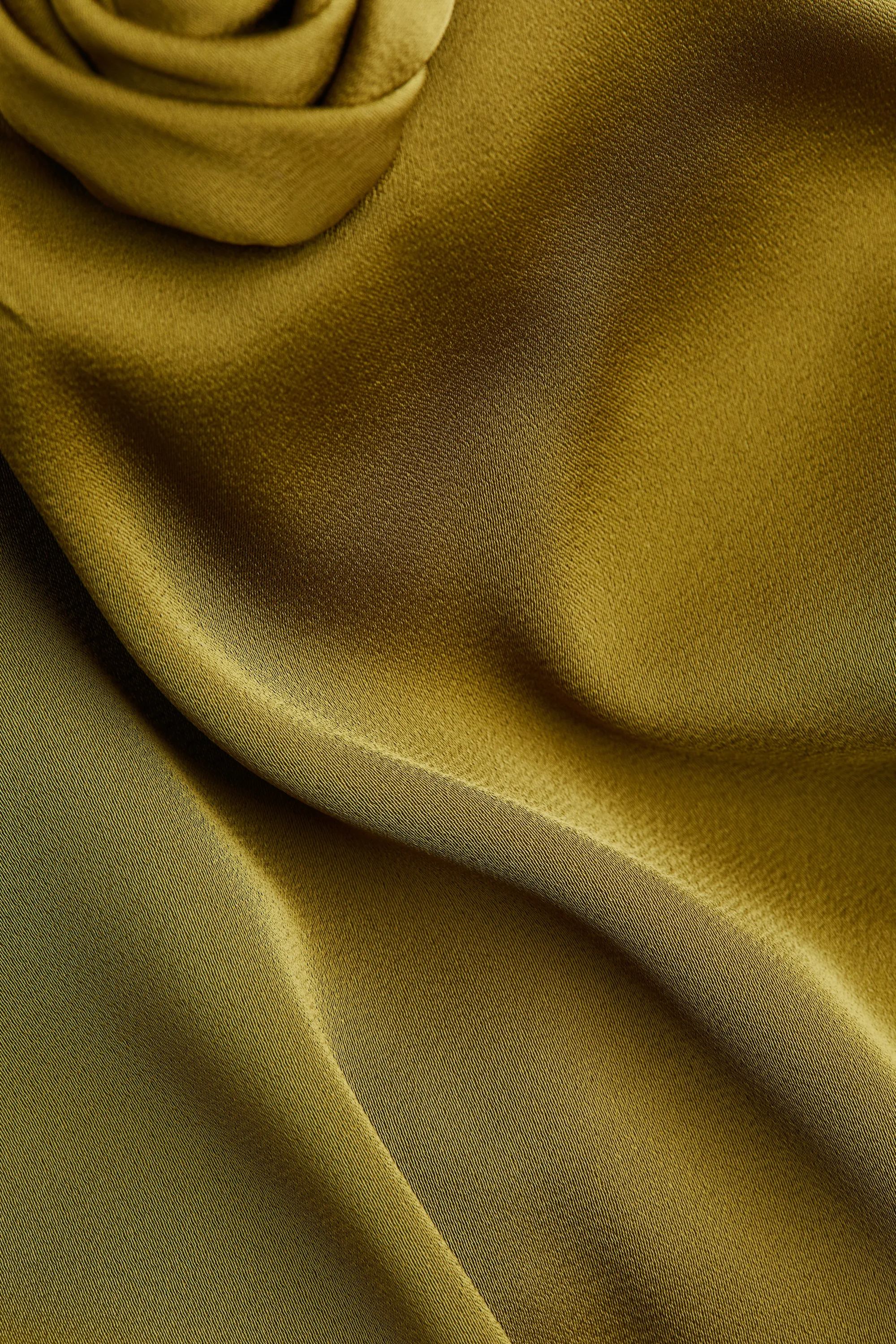 Robe combinaison en satin avec détail à nouer - Olive doré