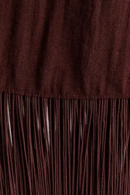 Robe bandeau à franges - Marron foncé — photo 5