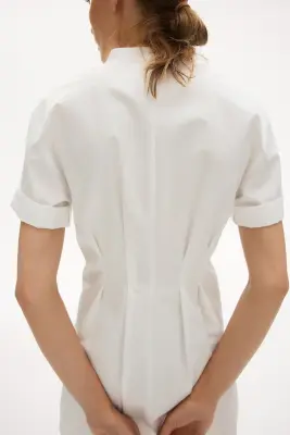 Robe chemise cintrée - Blanc — photo 2