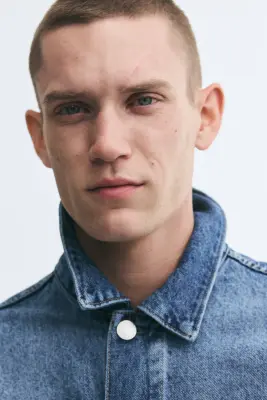 Veste en denim de coton - Bleu denim clair — photo 1