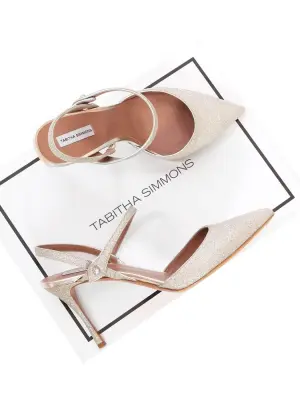 Escarpins slingback à paillettes dorées Prix boutique $695 Taille 40 — photo 2