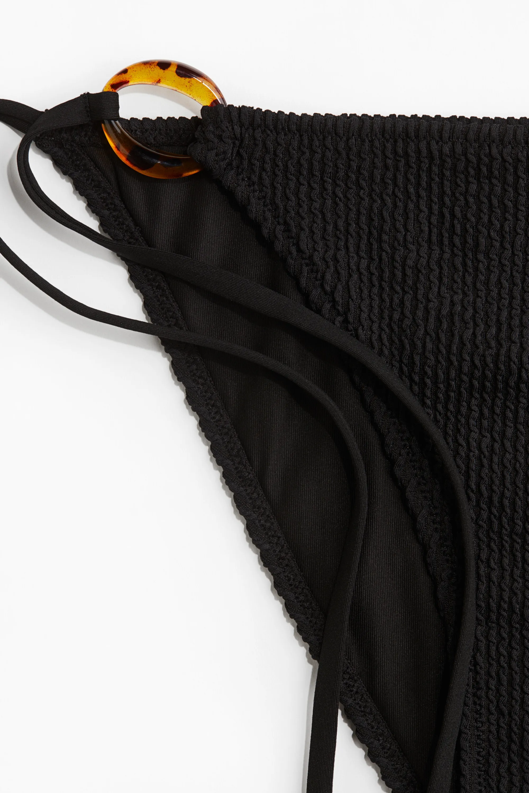 Bas de maillot Tanga à nouer - Noir