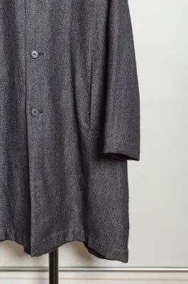 Still By Hand – Linen mixed wool coat CO01263OS – MELANGE GREY — photo 4