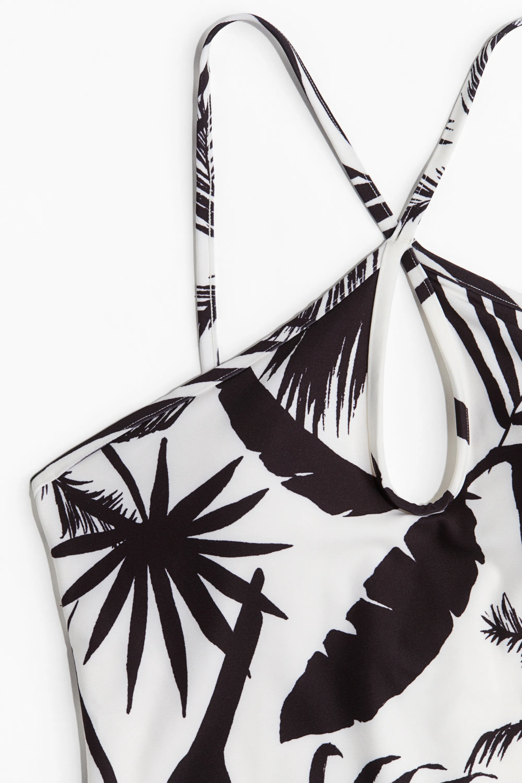 Maillot de bain paddé avec ouverture - Blanc/motif noir