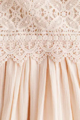 Lace-bodice dress - Beige clair — photo 4