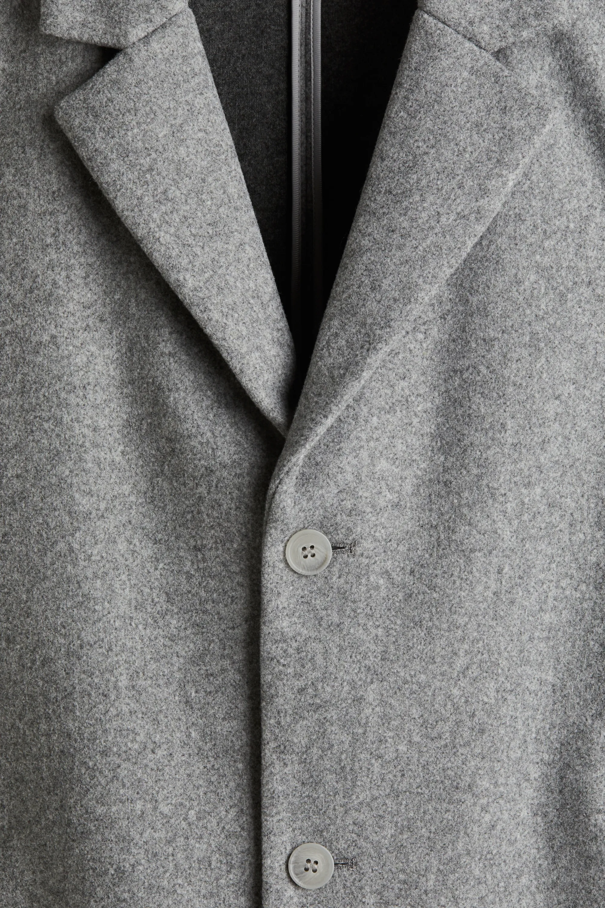 Manteau Slim Fit en laine mélangée - Gris chiné