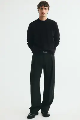 Pull Regular Fit à la finition brossée - Noir — photo 1