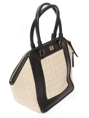 Sac en cuir noir et matelassé blanc crème Prix boutique 550€ — photo 2