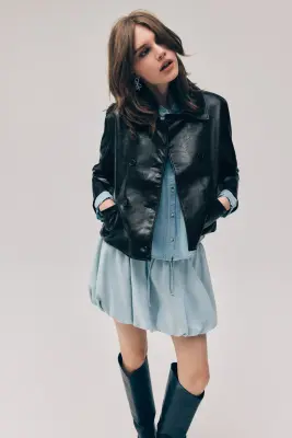 Veste en tissu enduit - Noir — photo 3