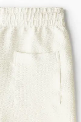 Short gaufré Relaxed Fit - Blanc — photo 4