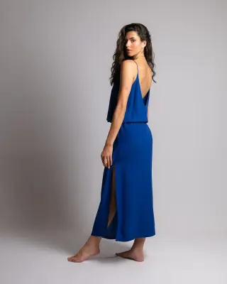 Robe longue Maeva Worker Blue – Karma Koma — photo 3
