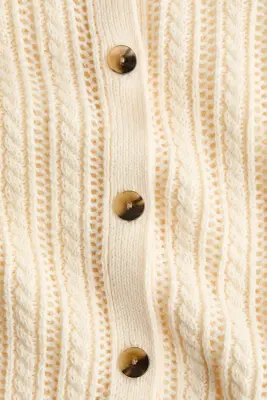 Gilet en maille pointelle - Beige clair — photo 5