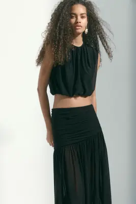 Jupe maxi vaporeuse - Noir — photo 1