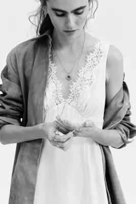 Robe avec dentelle - Crème — photo 3