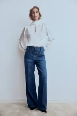 Wide High Jeans - Bleu denim — photo 1