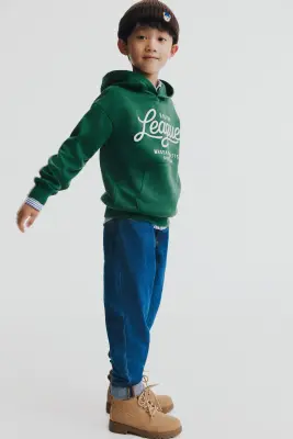 Hoodie loose avec motif - Vert/League — photo 3