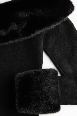 Robe épaules nues en maille - Noir — photo 4