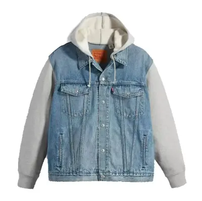 LEVIS VESTE JEAN'S BIG HYBRIDE HOODY TRUCKER Bleu/Gris — photo 4