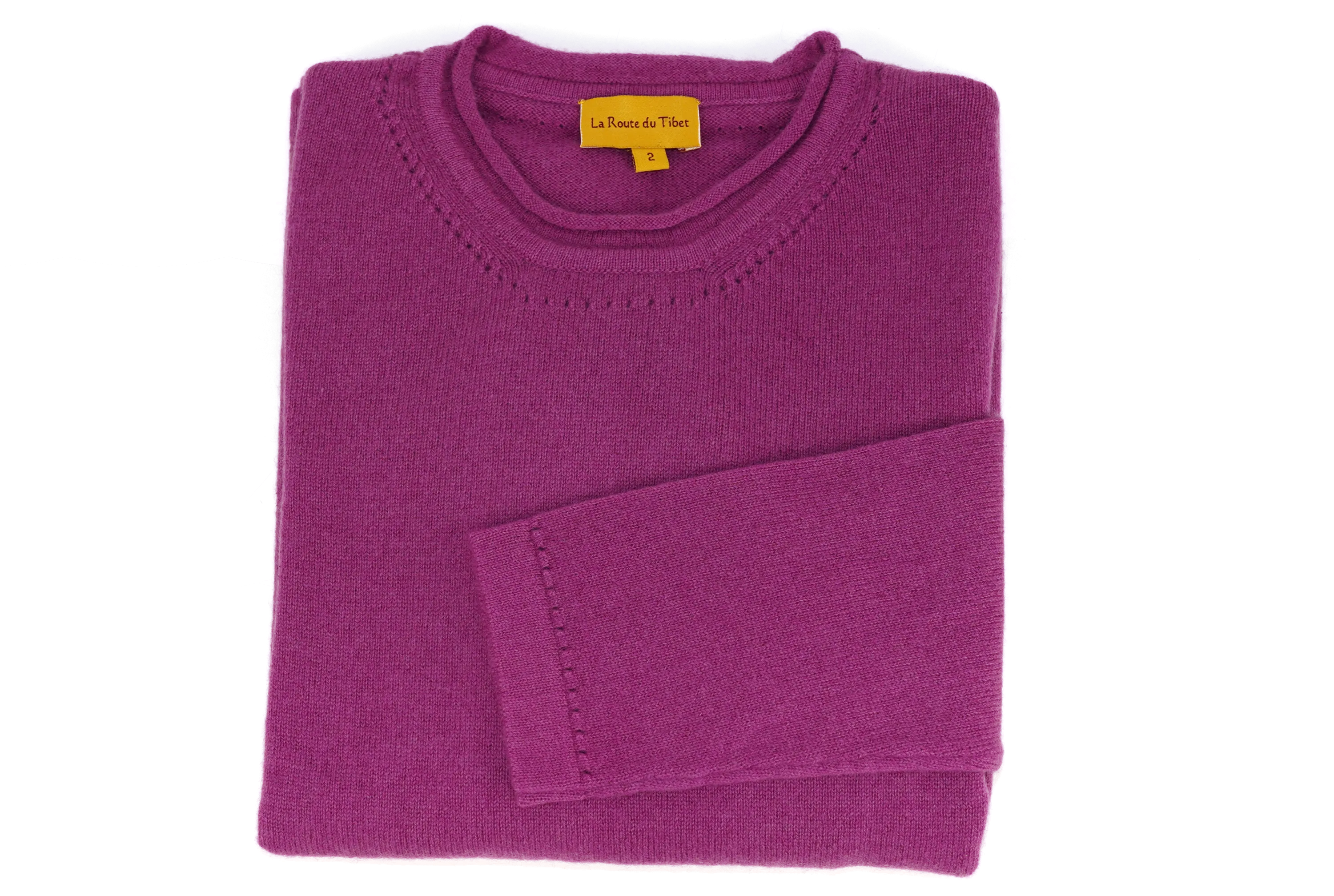 100% pashmina sweater - fuschia