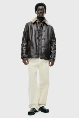 Veste en tissu enduit - Marron foncé — photo 1