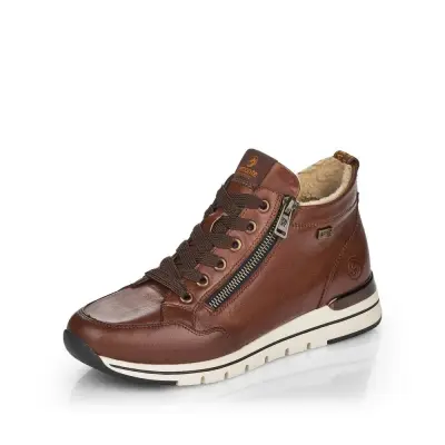 Baskets Montantes Remonte R6770-23 Marron - Cuir Lacets Zip Imperméable Grande Pointure Femme — photo 1