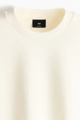 T-shirt Oversized Fit en scuba - Crème — photo 5