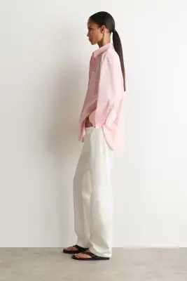 CHEMISE RAYÉE EN COTON - ROSE / RAYURES — photo 3