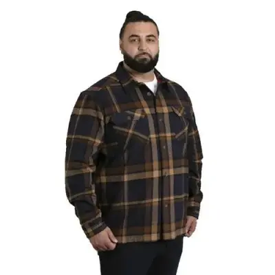 DUKE SURCHEMISE CARREAUX Marine Marron — photo 1
