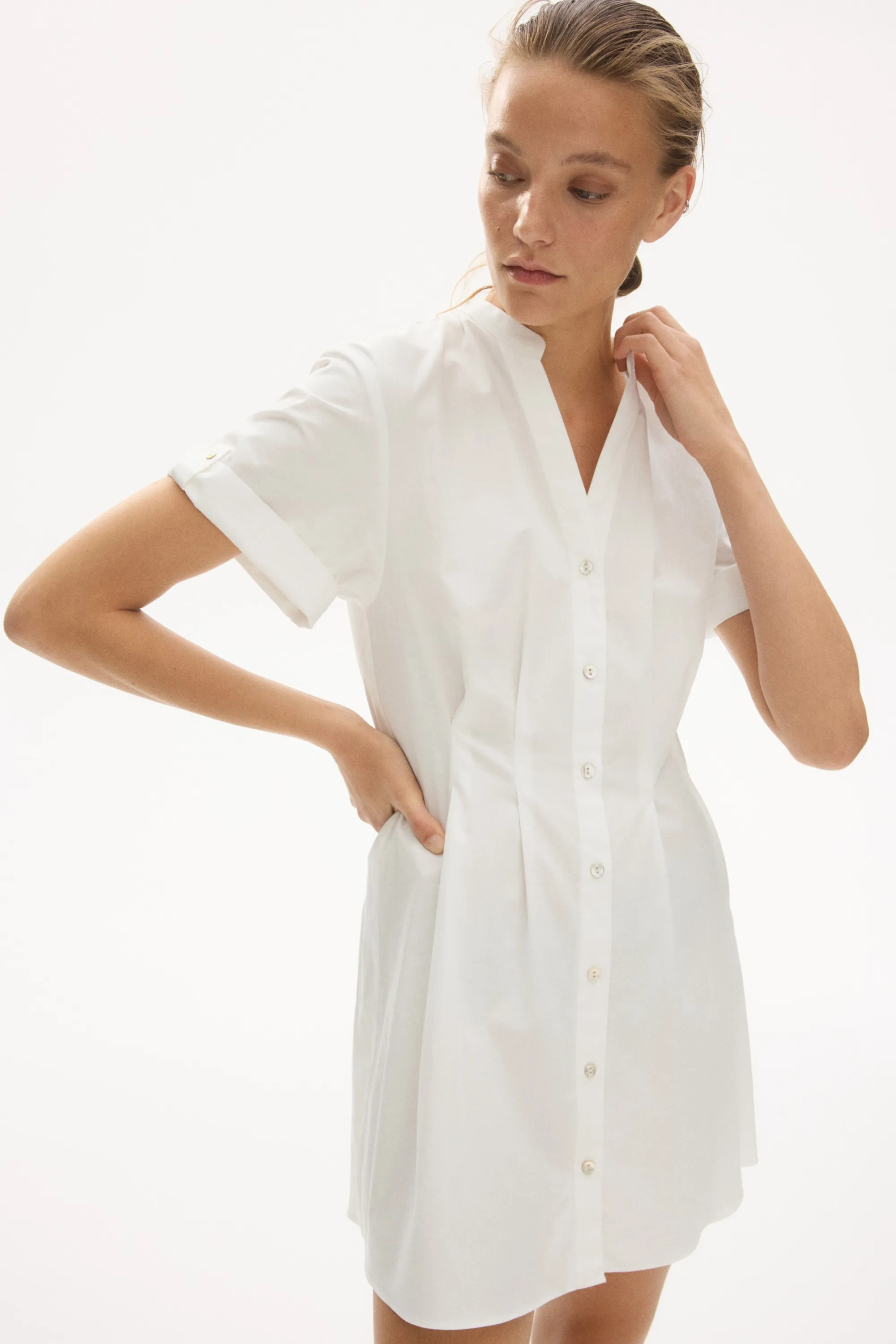 Robe chemise cintrée - Blanc