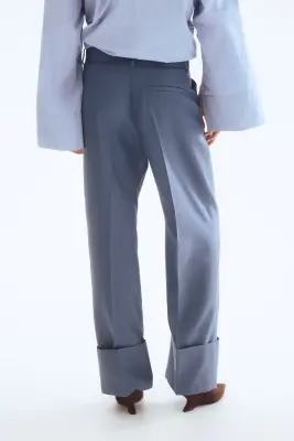 Pantalon chic en twill - Bleu ancien — photo 2
