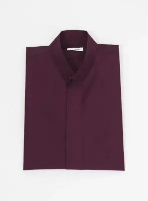 Origami Collar Shirt in Plum End-on-End — photo 2