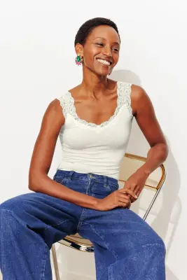 Top à bretelles dentelle Femme — photo 3