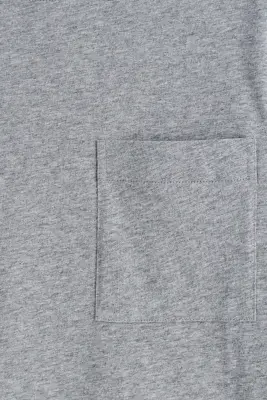 T-SHIRT À MANCHES LONGUES EN COTON - GRIS CHINÉ — photo 4
