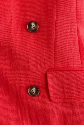 Robe blazer en lin mélangé - Rouge — photo 3