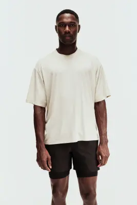 T-shirt de sport boxy Loose Fit DryMove™ - Écru — photo 1