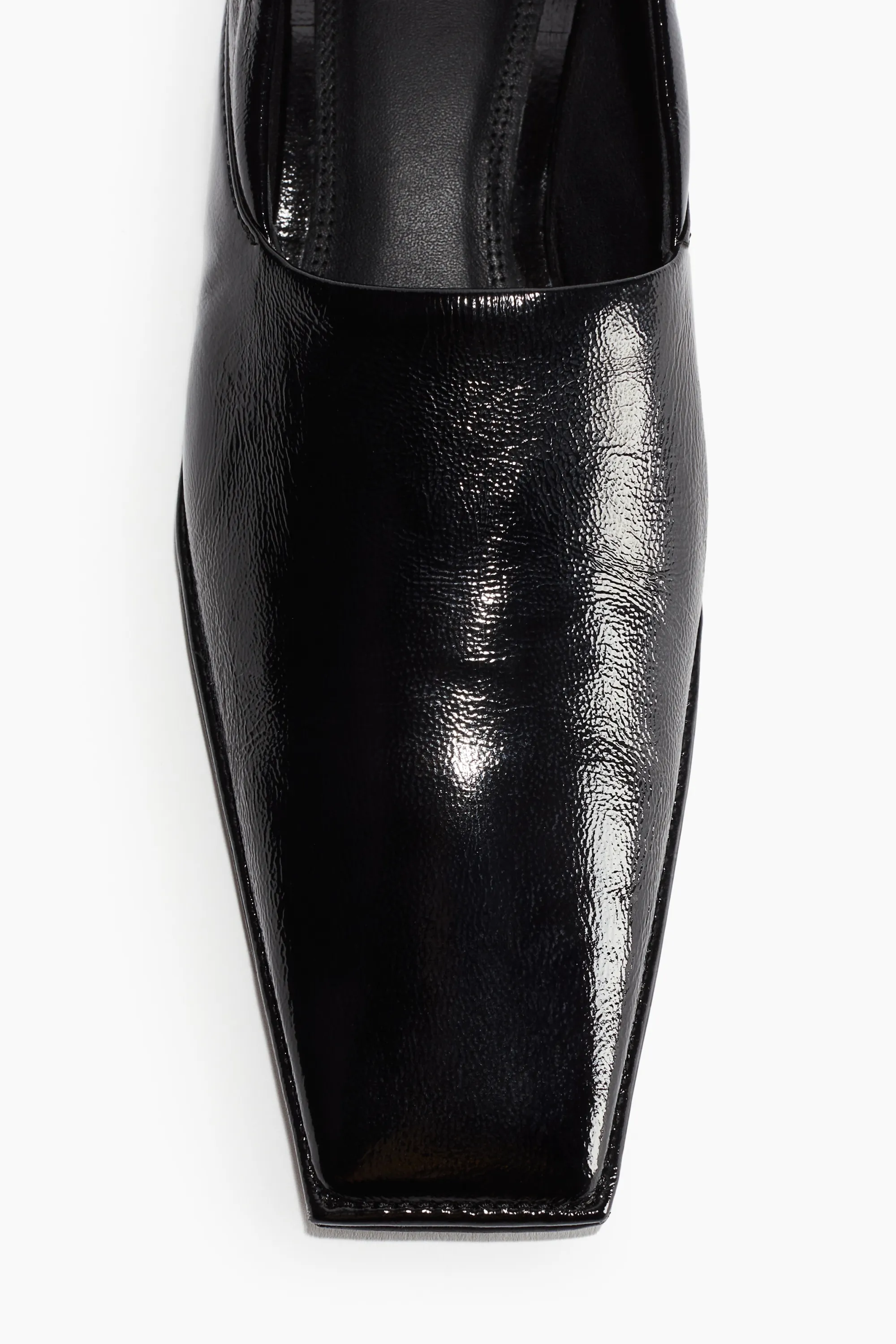 Mocassins à bout carré en cuir - Noir