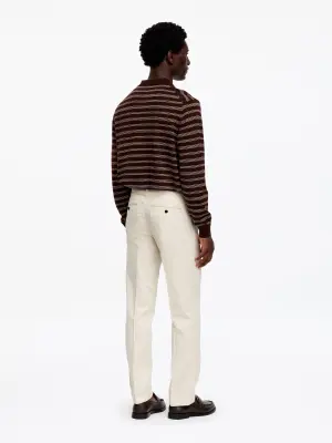 Pantalon classique en coton et lin - Beige — photo 1