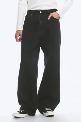 Jean baggy ample taille mi-haute unisexe Astro - Tuned Black – Noir — photo 1