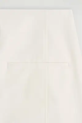 PANTALON BARREL EN COTON PIMA - BLANC — photo 2