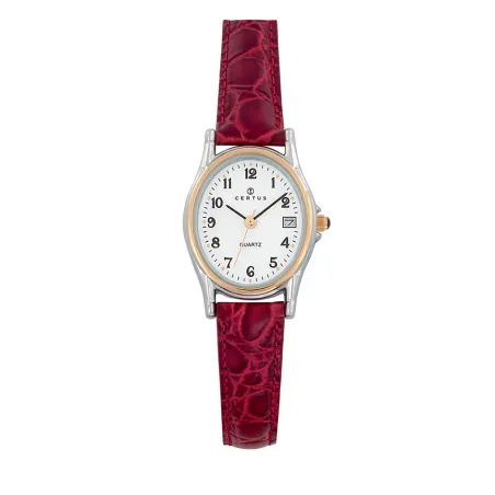 Montre Femme Certus ovale cuir rouge 645325