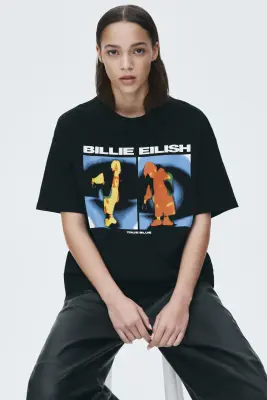 T-shirt oversize imprimé - Noir/Billie Eilish — photo 1